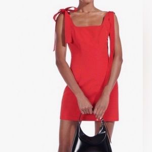 STAUD mini red dress/Abbi dress in poinsettia